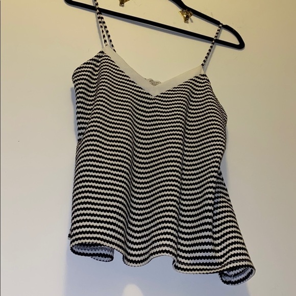 Zara white black print  tank Top - Picture 2 of 13